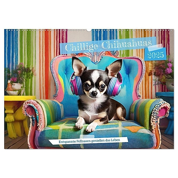 Chillige Chihuahuas - Entspannte Fellnasen geniessen das Leben (Wandkalender 2025 DIN A2 quer), CALVENDO Monatskalender, Calvendo, Fotodesign Verena Scholze