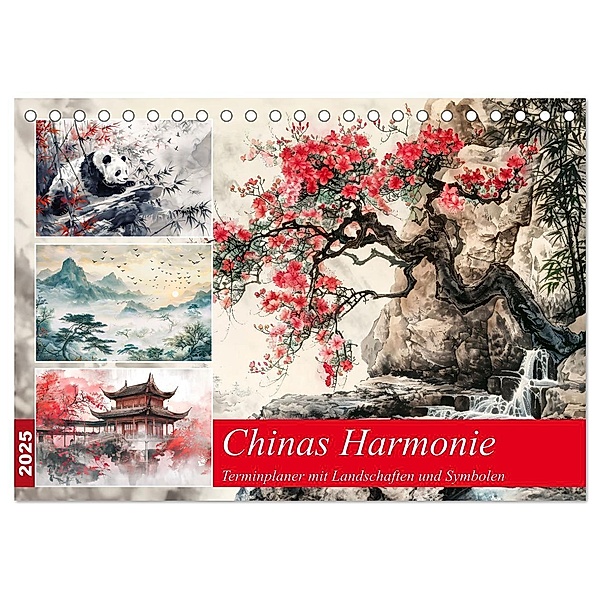 Chinas Harmonie - Terminplaner mit Landschaften und Symbolen (Tischkalender 2025 DIN A5 quer), CALVENDO Monatskalender, Calvendo, Anja Frost