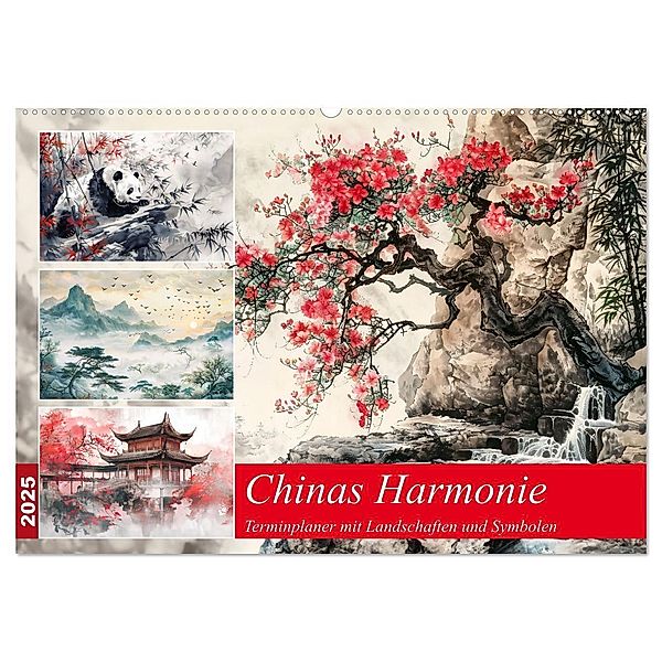 Chinas Harmonie - Terminplaner mit Landschaften und Symbolen (Wandkalender 2025 DIN A2 quer), CALVENDO Monatskalender, Calvendo, Anja Frost