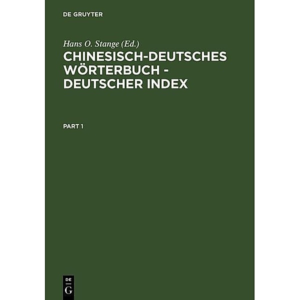 Chinesisch-Deutsches Wörterbuch - Deutscher Index