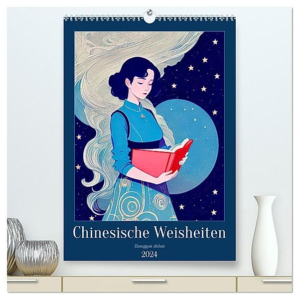 Chinesische Weisheiten. Zh ngguó zhìhuì (hochwertiger Premium Wandkalender 2024 DIN A2 hoch), Kunstdruck in Hochglanz, Steffani Lehmann