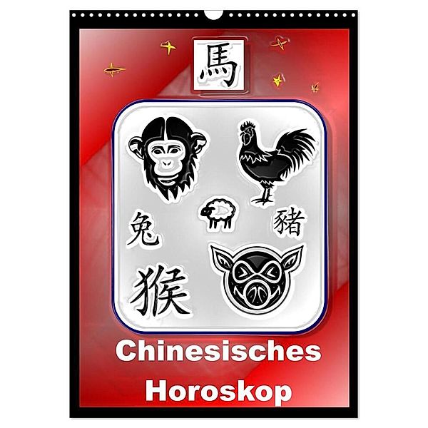 Chinesisches Horoskop (Wandkalender 2024 DIN A3 hoch), CALVENDO Monatskalender, Elisabeth Stanzer