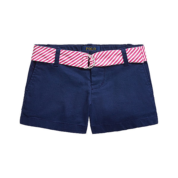 Polo Ralph Lauren Chino-Shorts FLAT FRONT GIRL mit Gürtel in navy