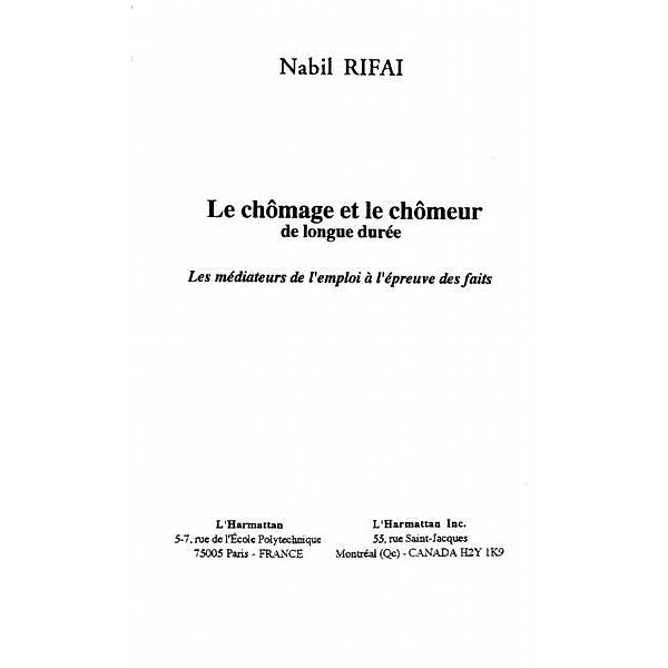CHOMAGE ET CHOMEUR DE LONGUE DUREE / Hors-collection, Rifai Nabil