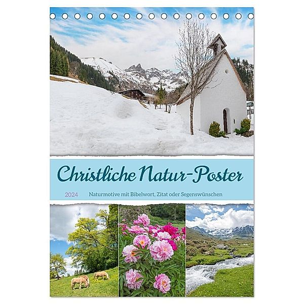 Christliche Natur-Poster 2024 (Tischkalender 2024 DIN A5 hoch), CALVENDO Monatskalender, SusaZoom
