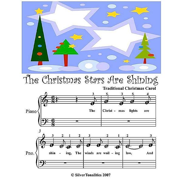 Christmas Stars Are Shining - Beginner Tots Piano Sheet Music, Silver Tonalities