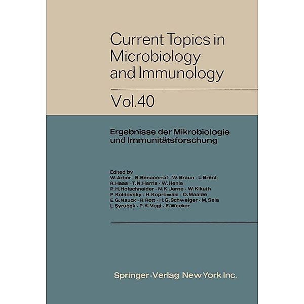 Chronic Infectious Neuropathic Agents (CHINA) and other Slow Virus Infections / Current Topics in Microbiology and Immunology Bd.40