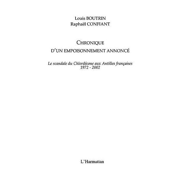 Chronique d'un empoisonnementannonce / Hors-collection, Medias Et Culture