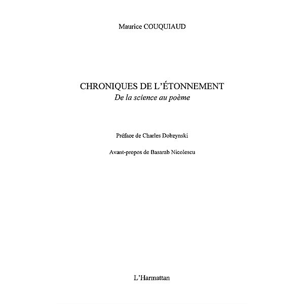 Chroniques de l'etonnement - de la scien / Hors-collection, Maurice Couquiaud