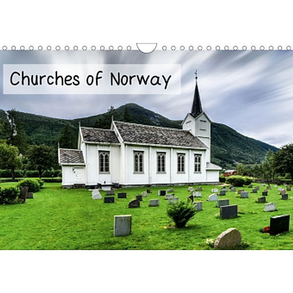 Churches of Norway (Wall Calendar 2021 DIN A4 Landscape), Dirk Rosin