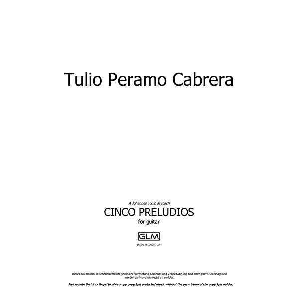 Cinco preludios, Tulio Peramo Cabrera