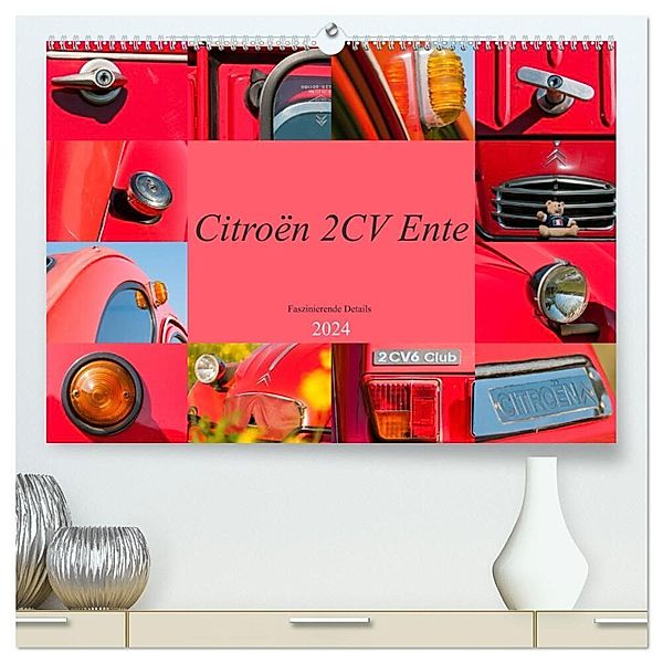Citroën 2 CV Ente - Faszinierende Details (hochwertiger Premium Wandkalender 2024 DIN A2 quer), Kunstdruck in Hochglanz, Meike Bölts