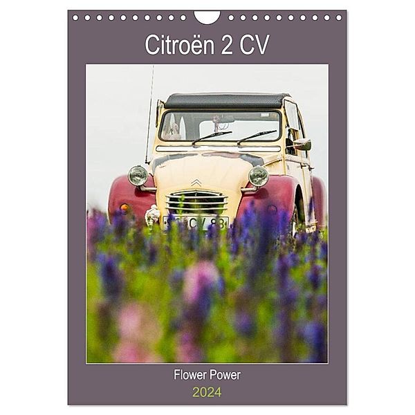 Citroën 2 CV - Flower Power (Wandkalender 2024 DIN A4 hoch), CALVENDO Monatskalender, Meike Bölts