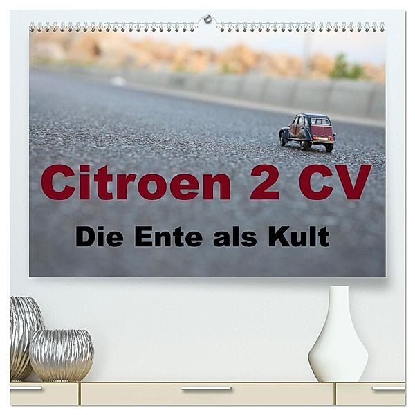 Citroen 2 CV Kult um die Ente (hochwertiger Premium Wandkalender 2024 DIN A2 quer), Kunstdruck in Hochglanz, (c)2022 by insideportugal