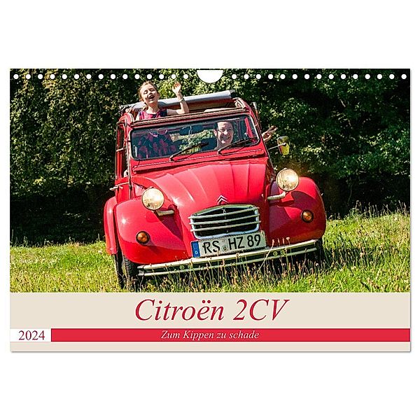 Citroën 2 CV - Zum Kippen zu schade (Wandkalender 2024 DIN A4 quer), CALVENDO Monatskalender, Meike Bölts