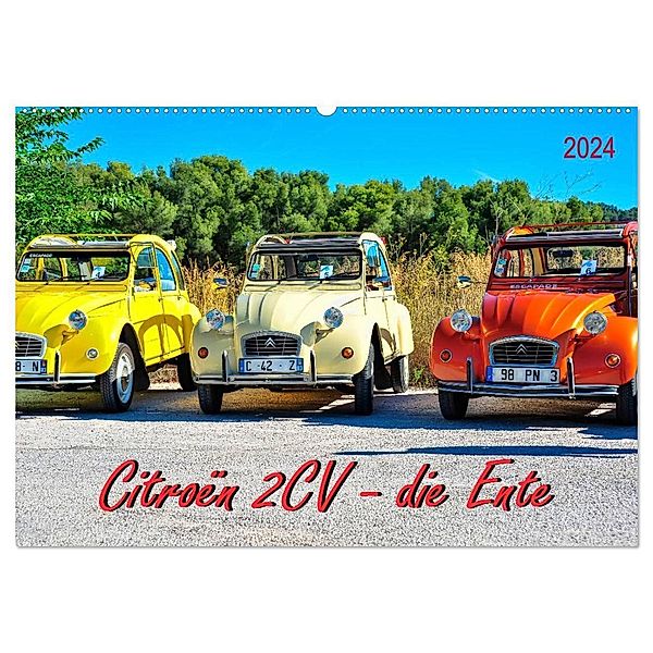 Citroën 2CV - die Ente (Wandkalender 2024 DIN A2 quer), CALVENDO Monatskalender, Peter Roder