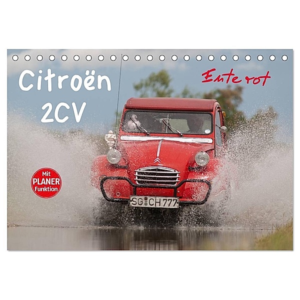 Citroën 2CV - Ente rot (Tischkalender 2024 DIN A5 quer), CALVENDO Monatskalender, Meike Bölts