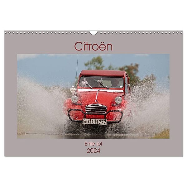 Citroën 2CV - Ente rot (Wandkalender 2024 DIN A3 quer), CALVENDO Monatskalender, Meike Bölts