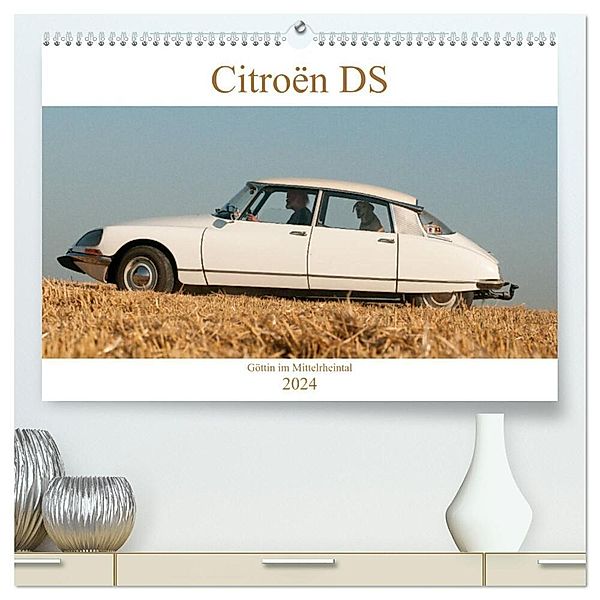 Citroën DS Göttin im Mittelrheintal (hochwertiger Premium Wandkalender 2024 DIN A2 quer), Kunstdruck in Hochglanz, Meike Bölts