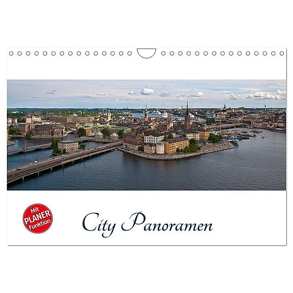 City - Panoramen (Wandkalender 2024 DIN A4 quer), CALVENDO Monatskalender, Peter Härlein
