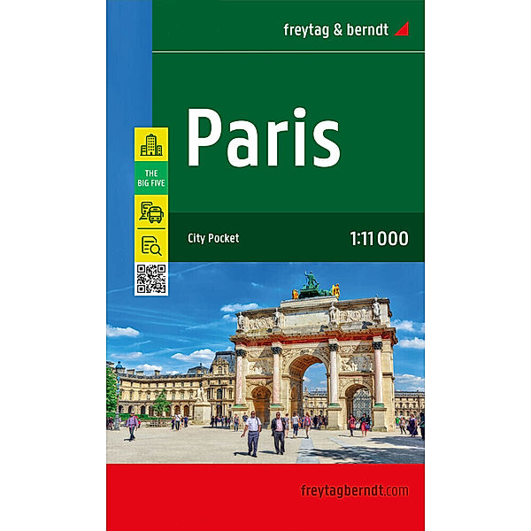 City Pocket & The Big Five / Paris, Stadtplan 1:11.000, freytag & berndt. Parijs. Pariz. Parizs. Paryz