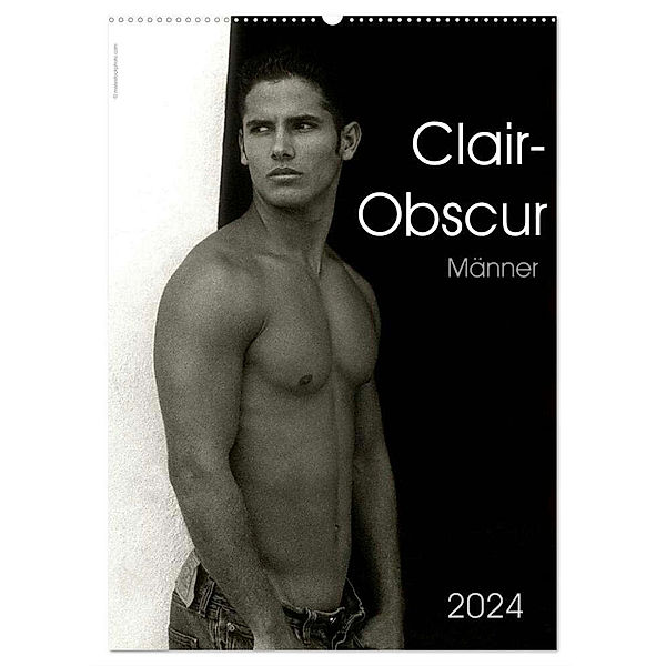 Clair-Obscur Männer 2024 (Wandkalender 2024 DIN A2 hoch), CALVENDO Monatskalender, Malestockphoto