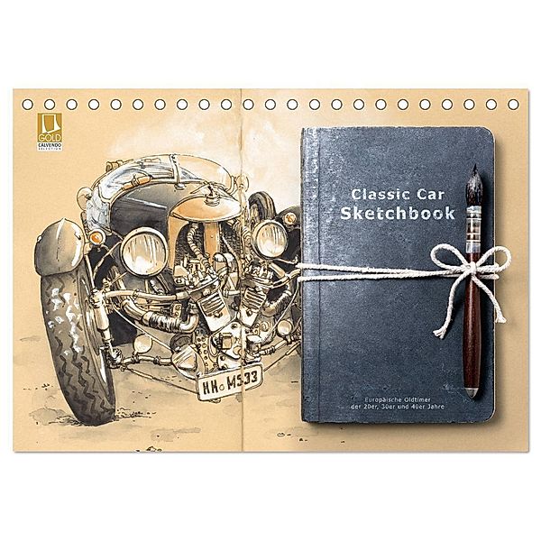 Classic Car Sketchbook (Tischkalender 2025 DIN A5 quer), CALVENDO Monatskalender, Calvendo, Marie Silver