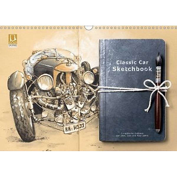 Classic Car Sketchbook (Wandkalender 2020 DIN A3 quer), Marie Silver