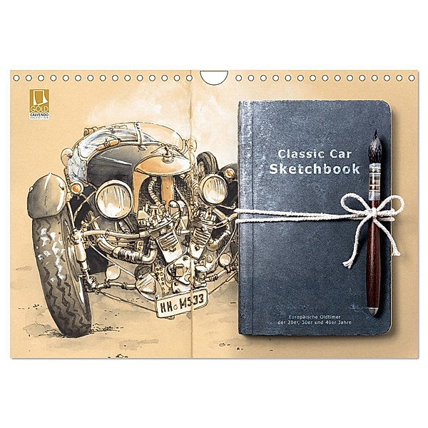 Classic Car Sketchbook (Wandkalender 2024 DIN A4 quer), CALVENDO Monatskalender, Marie Silver