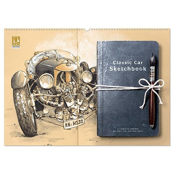 Classic Car Sketchbook (Wandkalender 2025 DIN A2 quer), CALVENDO Monatskalender, Calvendo, Marie Silver