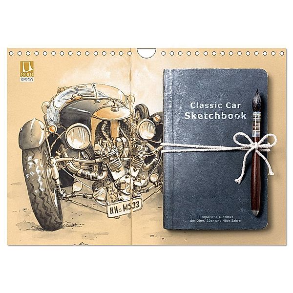 Classic Car Sketchbook (Wandkalender 2025 DIN A4 quer), CALVENDO Monatskalender, Calvendo, Marie Silver