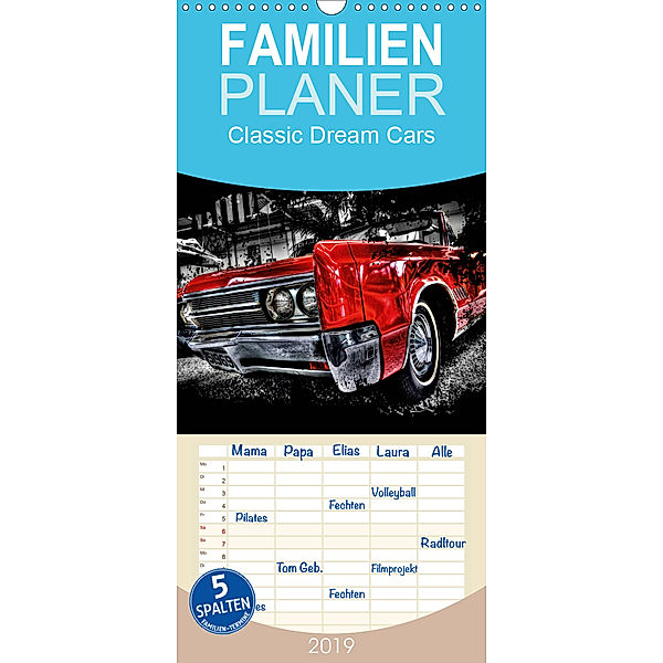 Classic Dream Cars - Familienplaner hoch (Wandkalender 2019 , 21 cm x 45 cm, hoch), Peter Härlein