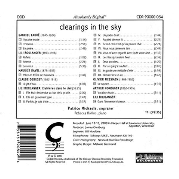 Clearings In The Sky, Patrice Michaels, Rebecca Rollins