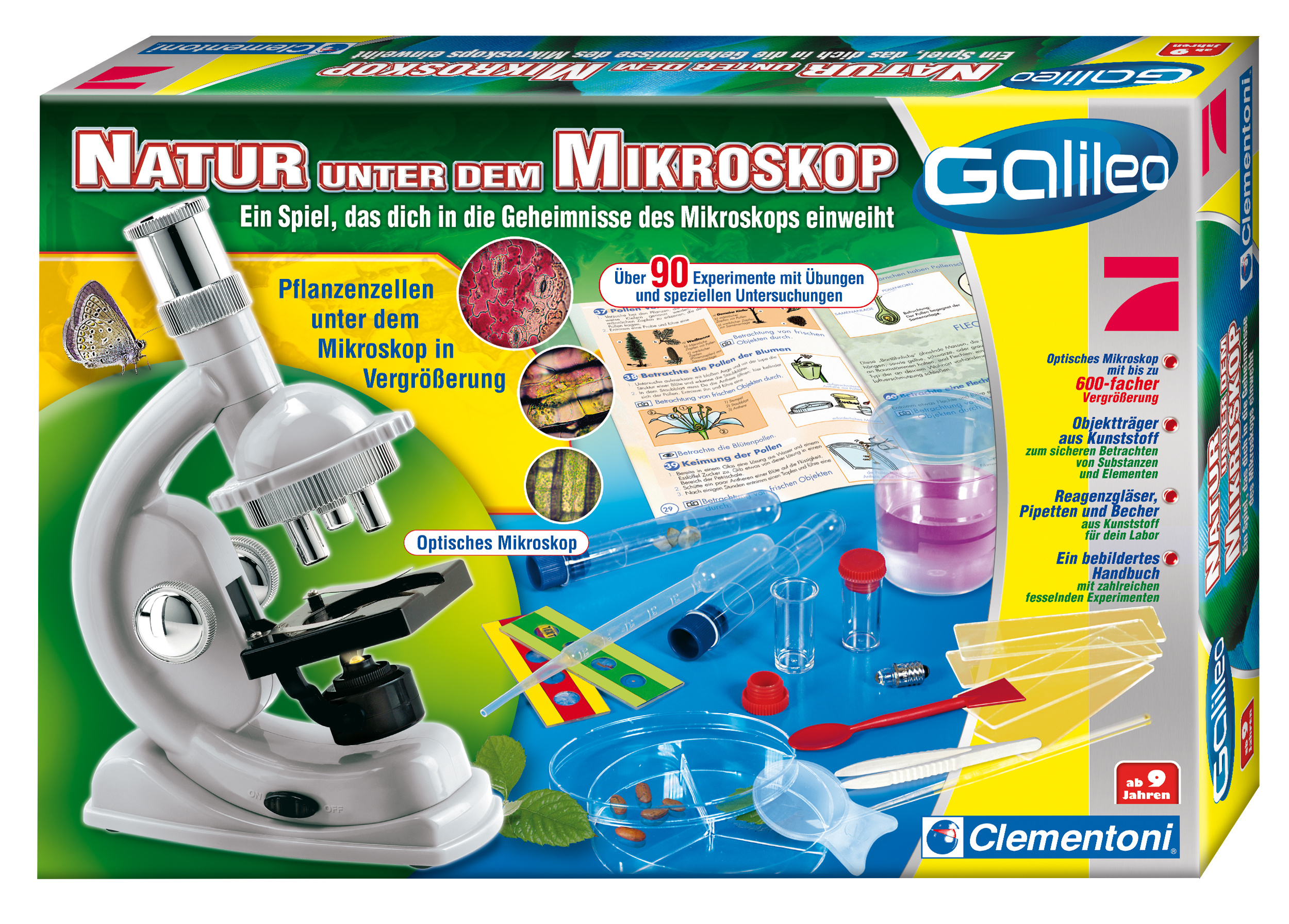 Clementoni Video Mikroskop für Kinder Kindermikroskop Mikroskopie-Set ab 9 Jahre 