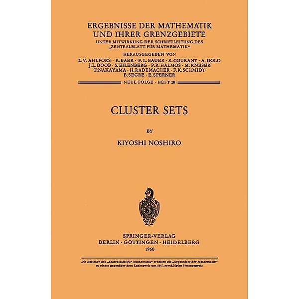 Cluster Sets, Kiyoshi Noshiro