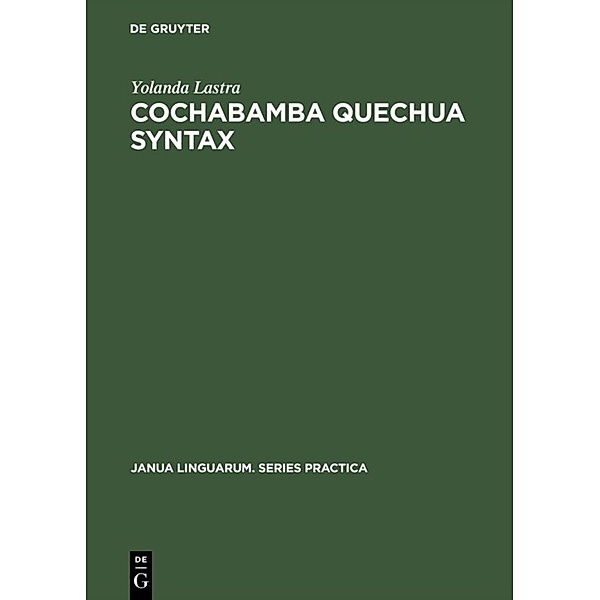 Cochabamba Quechua Syntax, Yolanda Lastra