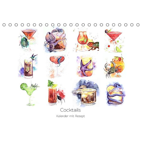 Cocktails Kalender mit Rezept (Tischkalender immerwährend DIN A5 quer), Julia Gavrilova