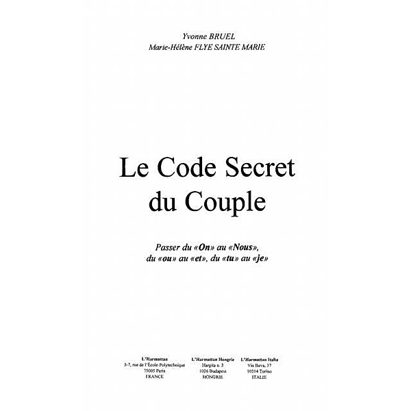 Code secret du couple: passer du on au nous / Hors-collection, Yvonne Bruel