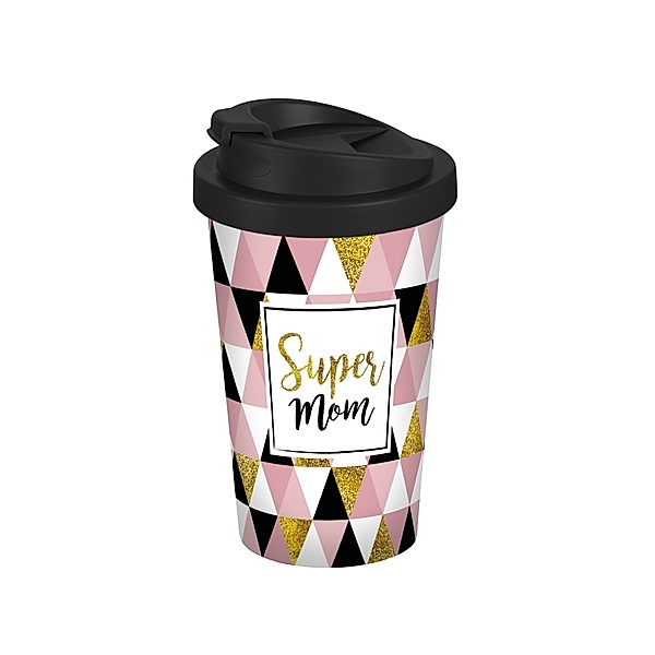 Coffee to go Becher Super Mom Gold, 400ml, PP