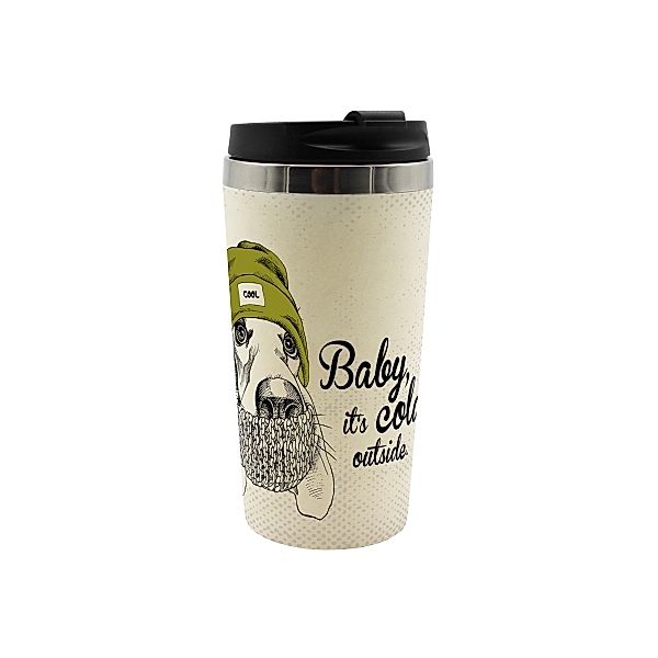 Coffee to go Becher Vintage Hund Bambus, 400ml