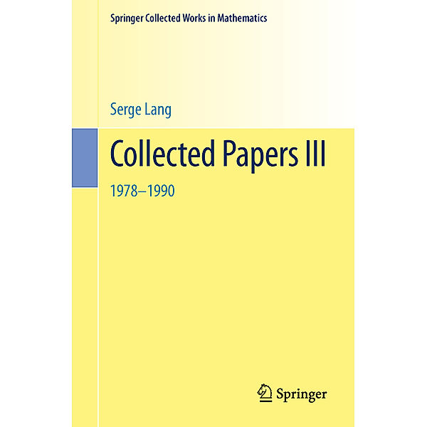 Collected Papers III, Serge Lang