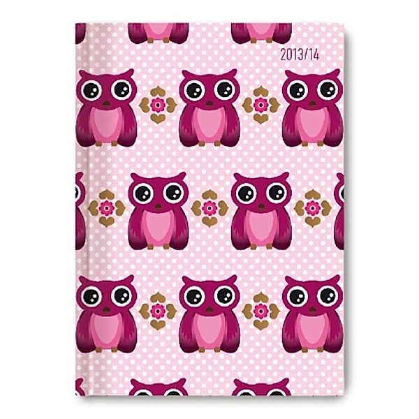 Collegetimer A6 Pink Owls 2014