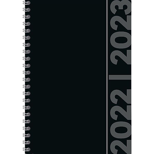 Collegetimer Black Label 2022/2023 - Schüler-Kalender A5 (15x21 cm) - schwarz - Ringbindung - Weekly - 224 Seiten - Term