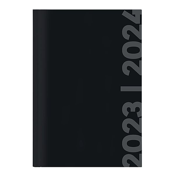 Collegetimer Black Label 2023/2024 - Schüler-Kalender A5 (15x21 cm) - schwarz - Day By Day - 352 Seiten - Terminplaner -