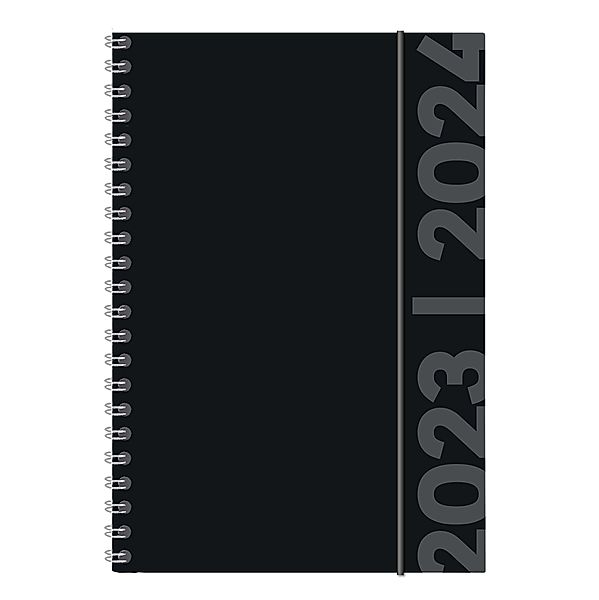 Collegetimer Black Label 2023/2024 - Schüler-Kalender A5 (15x21 cm) - schwarz - Ringbindung - Weekly - 224 Seiten - Term