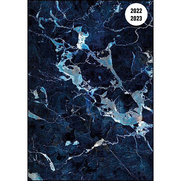 Collegetimer Blue Marble 2022/2023 - Schüler-Kalender A6 (10x15 cm) - Marmor - Day By Day - 352 Seiten - Terminplaner -