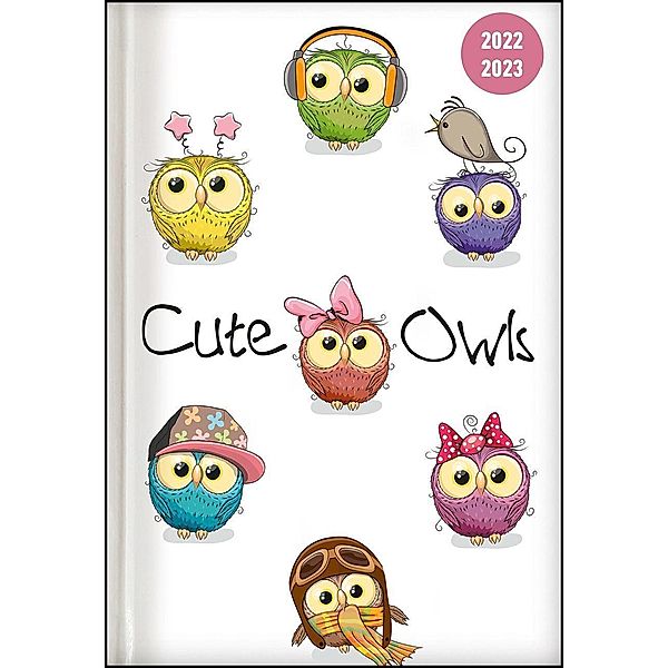 Collegetimer Cute Owls 2022/2023 - Schüler-Kalender A5 (15x21 cm) - Eule - Weekly - 224 Seiten - Terminplaner - Alpha Ed