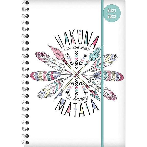Collegetimer Hakuna Matata 2022/2023 - Schüler-Kalender A5 (15x21 cm) - Ringbindung - Weekly - 224 Seiten - Terminplaner