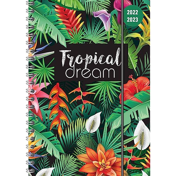 Collegetimer Tropical Dream 2022/2023 - Schüler-Kalender A5 (15x21 cm) - Ringbindung - Weekly - 224 Seiten - Terminplane