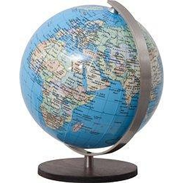 Columbus Globen: . DUO Globus, Holzfuß braun u. Meridian Edelstahl